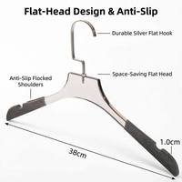 Perchas de Plástico Premium Antideslizantes con Hombros Acolchados, Ahorro de Espacio, Cabeza Plana, Duraderas, para Abrigos, Trajes, Camisas, Vestidos y Ropa