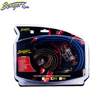 Kit Kabel Amplifier Audio Mobil Konektor RCA Berlapis Emas Selubung PVC Kabel Aluminium Berlapis Tembaga Set SG001 Panjang 5M