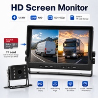 Système de caméra de recul AHD DVR avec écran 10,1 pouces, 12-36V, écran partagé, 4 broches, étanche, vision nocturne, pour camion, remorque, camping-car