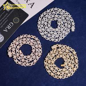 Nuova piccola collana ghiacciata piccola stella Infinity catena a maglie Moissanite bracciale cubano personalizzato Hip Hop diamanti gemelli cubani - Product Image 6