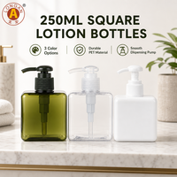 Botol PET 250ml dengan Pompa Lotion, Botol Plastik untuk Kemasan Sabun Tangan, Sampo, dan Lotion Tubuh