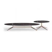 China Factory Günstiger Preis aus natürlichem Marmor und Edelstahl High End Design Kleiner runder Couch tisch