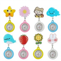 Montre de poche rétractable à motif animal mignon pour infirmière, médecin, utilisation sur table d'examen, mouvement à quartz, non étanche