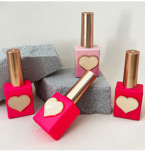 Flacon en verre et couvercle en plastique doré de 10ml, 12ml, 15ml, flacon de vernis à ongles en gel uv de couleur rose - Product Image 6