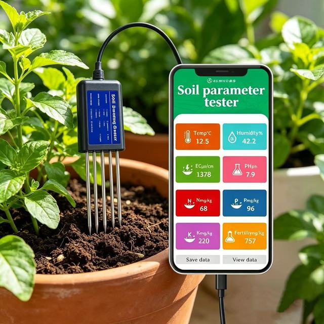 Handheld Soil Sensor 8 in 1 Portable Soil Testing Device for Field Agriculture Use