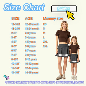 Ensemble de sportswear personnalisé OEM en nylon et élasthanne à faible MOQ pour filles : Crop top preppy + jupe rayée, tenue de tennis 2 pièces mère et fille pour l'été - Product Image 2