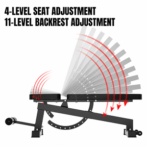 Commercial Gym Multi Functional Fitness <b>Dumbbell</b> Stool Household Sit up Bench Training Bench with 11 Levels of Slope Adjustment - Product Image 2