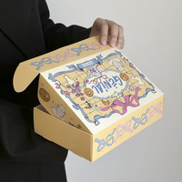Boîte à pâtisserie personnalisée biodégradable de qualité alimentaire avec impression délicate, boîte à biscuits en carton avec poignée pour coffrets cadeaux