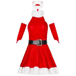 <span class=keywords><strong>Traje</strong></span> rojo bonito de Papá <span class=keywords><strong>Noel</strong></span> para mujer, fiesta de Navidad, disfraz clásico de Navidad para señora Claus para adulto - Product Image 6