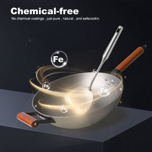 आसान नहीं है 32 सेमी कास्ट आयरन <span class=keywords><strong>wok</strong></span> पारंपरिक <span class=keywords><strong>wok</strong></span> पैन एंटी-जंग गैर-छड़ी रेस्तरां के उपयोग के लिए ग्लास कवर के साथ ग्लास कवर के साथ - Product Image 4