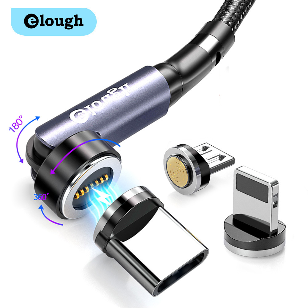Elough OEM ODM ручная пресс-форма для 3 в 1 быстро Магнитный зарядный кабель 3A USB кабель с нейлоновой оплеткой Магнитный кабель для передачи данных 6ft для iPhone зарядное устройство