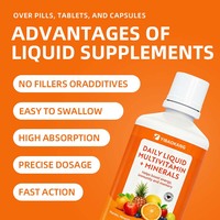 Multivitamines liquides quotidiennes personnalisées pour adultes + Minéraux Méga multivitamines liquides Minéraux traces Acides aminés Curcuma