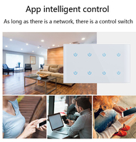 Interruptor de pared controlado por Wifi Au Usa estándar 110V 220V 1/2/3 Gang Smart Home Lighting Touch Wifi Smart Switch