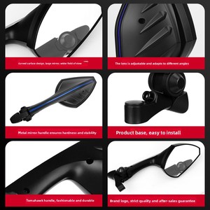 Rétroviseurs de moto réglables - Compatibles avec <span class=keywords><strong>Yamaha</strong></span> TMAX530, Honda CBR400R, Kawasaki Ninja <span class=keywords><strong>250</strong></span>/400 & <span class=keywords><strong>ZX</strong></span>-14R, Suzuki Sai 600 - Product Image 4