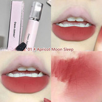 Brillo Labial Mate en Polvo, Acabado Mate Terciopelo, No se Desvanece Fácilmente, Baja Saturación, Color Rojo