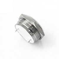 Bouton-poussoir électronique momentané en acier inoxydable à tête ronde haute, entièrement éclairé, 1NO, IP65, 12V/24V, 22mm, pour klaxon de voiture/démarrage
