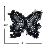 Nouvelle mode Grand patch en jean brodé papillon à franges, patchs anime pour vêtements, chaussures de sport, patchs à coudre, DIY pour vêtements