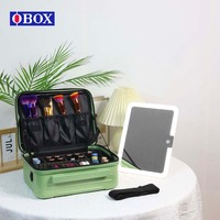 Kit professionnel d'artiste d'ongle grande capacité boîtier de chariot de maquillage à la maison pour rose PC matériel boîte à lumière mode fermeture à glissière