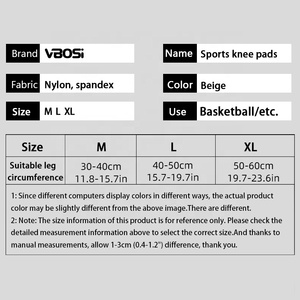 Genouillères de sport médicales en gros VBOSI – Bandage de soutien élastique en nylon pour basketball et <span class=keywords><strong>volleyball</strong></span> – Protection du genou - Product Image 6