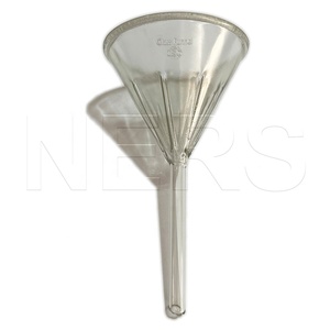Funil canelado de borosilicato transparente com haste curta de ângulo de 60 graus NERS - Product Image 2