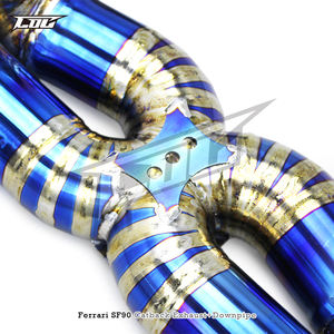 BSK SUS304 Downpipe Titanium Blue Catback Silencieux pour <span class=keywords><strong>Ferrari</strong></span> <span class=keywords><strong>SF90</strong></span> 3.9T V8 2019-2023 X Pipe Straight Street Race Système d'échappement - Product Image 4