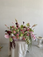 SY-Customized Pink Aisle Wine Lily 100CM Runner Flowers Table Flowers Floral Artificial Centerpiece Flower Ball Arch