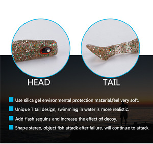 10 Cái Mồi Câu Cá Bằng Nhựa Mềm 7.5Cm Mồi Câu Cá Đuôi Chữ T Mắt To Nhật Bản Có Đuôi Chèo Mồi Câu Cá Mồi Câu Cá Mềm Hình Sâu - Product Image 3