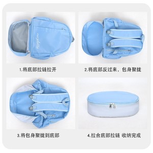 Nazelotto Foldable Backpack Unisex Lightweight Travel Sports Bag Macaron Colors Solid Color Interior Zipper Pocket - Product Image 4