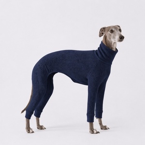 Combinaison à quatre pattes pour <span class=keywords><strong>chien</strong></span> en tricot gaufré, col roulé, respirante, mélange de coton, personnalisable OEM/ODM, pour lévrier - Product Image 4