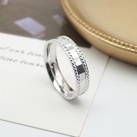 Parures de bagues de mariage très populaires en argent sterling 925, plaqué rhodium, simples et personnalisables pour hommes et femmes