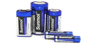 SUNMOL — batterie jetable, feuille d'aluminium bleue de qualité garantie, taille AA / AAA / C / D/9V, au carbone de Zinc sec, 1.5V