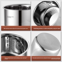 Autocuiseur Électrique avec Cuve Intérieure en Acier Inoxydable 304, Fond Composé Épaissi, Résistance aux Hautes Températures, Modèle Antirouille, 4L/5L/6L