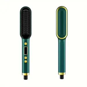 Electric Hair Comb For Straight And Curly Professional Hair Fast Hair Straightener Pressing Electric Hot Comb LCD PTC 65W Yj