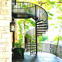 Escalier en colimaçon en acier galvanisé, résistant aux intempéries, durable, écologique, contemporain, pour villa, accès intérieur, installation DIY