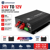 Chargeur de batterie intelligent portable DC-DC en aluminium pour véhicules, camping-cars et batteries au lithium LiFePO4, 14,6V, 14,7V, 12,6V, 60A