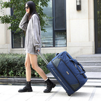 Maleta Oxford con Ruedas, Unisex, Transpirable, Ultraligera, Expandible, Plegable, para Viajes al Aire Libre, Viajes en Avión, Negocios, Grande