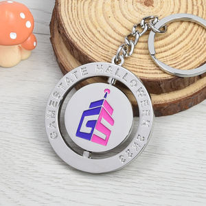 Logotipo Personalizado de Doble Cara al por Mayor de Fábrica 360 °   Llavero Giratorio, Modelo Avanzado, Llaveros de Metal Esmaltado - Product Image 2