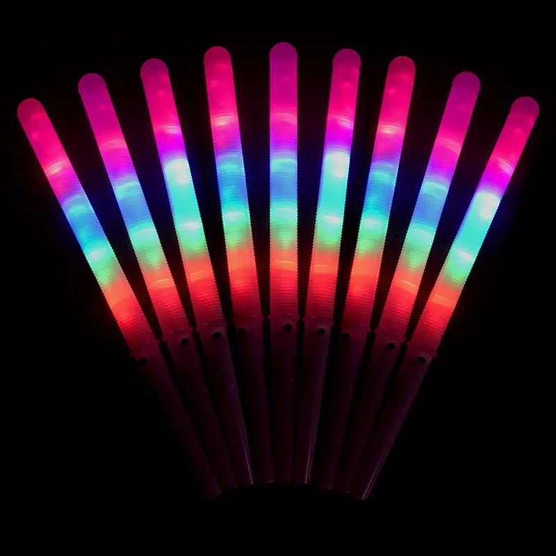 Renkli LED ışık sopa flaş kızdırma pamuk çubuk şeker yanıp sönen koni vokal konserler gece partileri led pamuk çubuk şeker