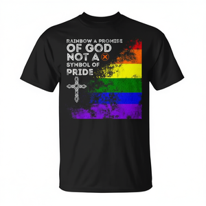 Camiseta Rainbow A Promise Of God Not A Symbol Of Pride, color negro, unisex, talla para adultos M L XL XXL - Product Image 2