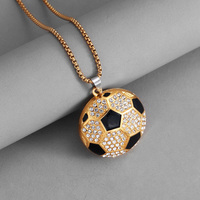 Collier tendance à pendentif ballon de football, accessoires hip-hop, vente en gros