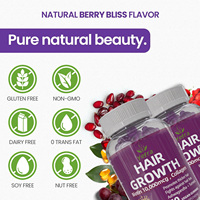 Gummies pour la croissance des cheveux OEM, force maximale 5000 mcg, gummies véganes à la biotine pour les cheveux, la peau et les ongles, gummies à la biotine 3 en 1