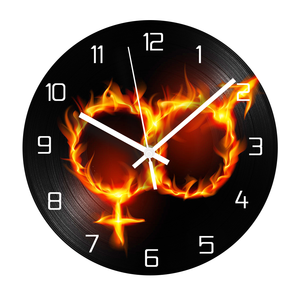 bar vintage wall clock women and men symbol fire