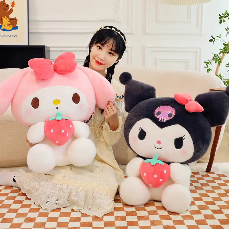 Sanrios Hello KT Strawberry Kuromi Poupée en peluche Melody Cinnamoroll Poupées 8 pouces Peluches Griffe Machine Arcade Peluche Jouets Poupée