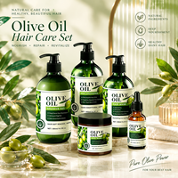 Ensemble de soins nourrissants pour cheveux et corps à l'huile d'olive, lot de 5 pièces, fabrication OEM ODM sous marque privée