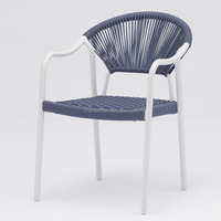 Meubles de jardin Chaise à cadre métallique Chaise de salle à manger tissée en corde Chaise colorée pour l'extérieur