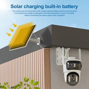 Mới Đến 6MP Ptz Năng Lượng Mặt Trời Máy Ảnh Ba Ống Kính 360 Độ Xem Tầm Nhìn Ban Đêm Theo Dõi Chuyển Động Báo Động Đẩy 4G Bộ Nhớ Mạng Thẻ - Product Image 6