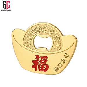 ที่เปิดขวดรูปทองคำจีนเคลือบโลหะสั่งทำจากโรงงาน 12 ปีแห่งประสบการณ์ - ของขวัญปีใหม่ สื่อถึงความโชคดีและความเจริญรุ่งเรือง - Product Image 2
