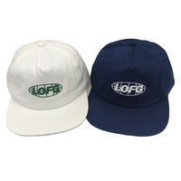 5-panel flat brim pet van geborsteld katoen, ongestructureerde snapback cap, nieuwe stijl baseball pet met aangepaste geborduurde logo