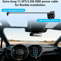 Kit de câblage OBD à capteur de mouvement pour micro-ondes, type C, pour caméra embarquée, protection de batterie de voiture 24H, câble OBD2 vers USB