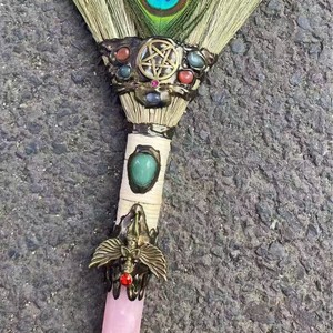 Balais en cristal de pierre de guérison Matériaux mixtes Balais d'améthyste de rêve pour la décoration - Product Image 3